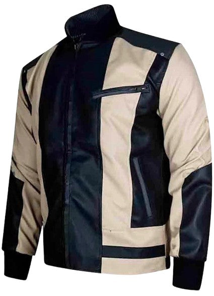 🧥 Sleek & Stylish: Two-Tone Leather Jacket for Modern Men