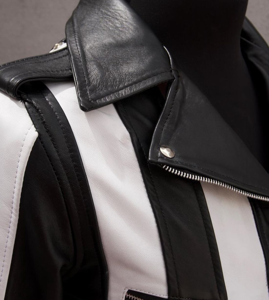 Biker no.1 prisoner black & white - Leather Jacket