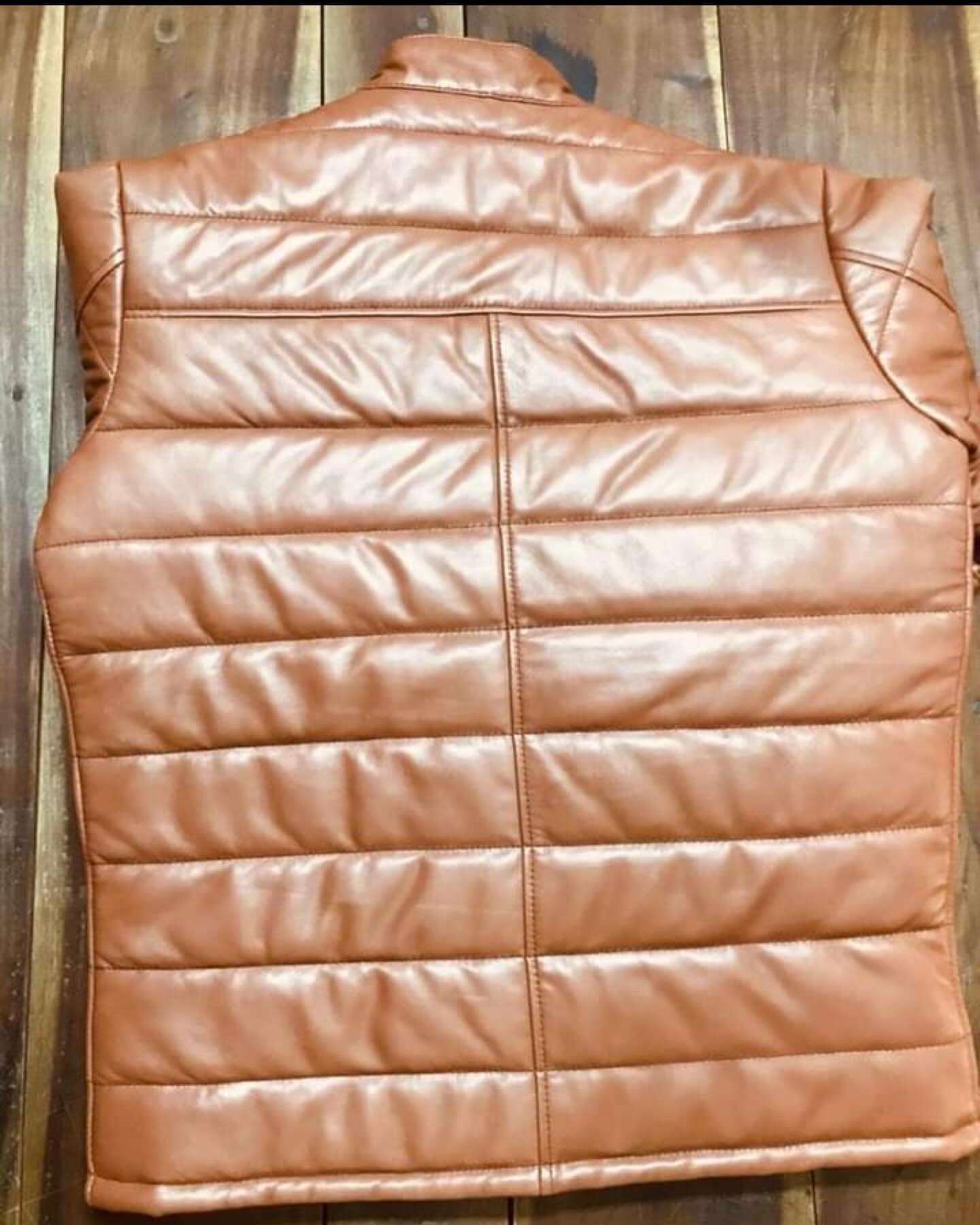 Classic Leather Puffer Jacket Unisex Winter Wear Men Fashion Women Outerwear