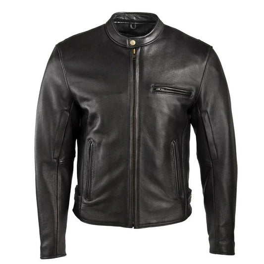 Classic Racer Leather Jacket - Black Leather Jacket