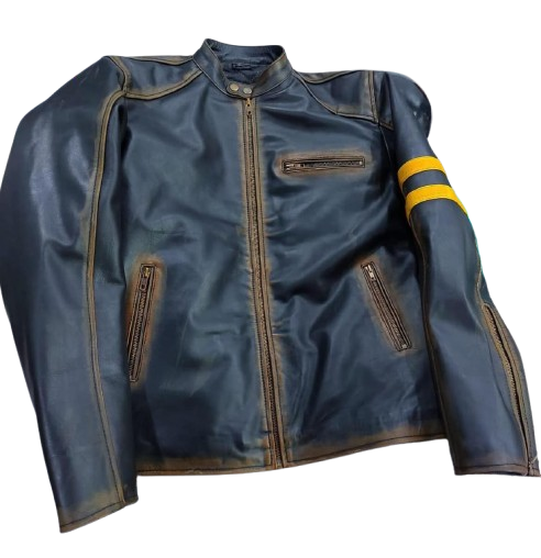 Motorcycle Black Leather Jacket Men - Vintage Biker Jacket