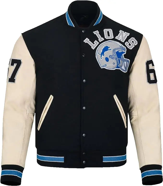 Beverly Hills Cop Axel Foley Detroit Varsity Vintage Sports Letterman Jacket, Detroit Varsity Jacket Hide Crafts