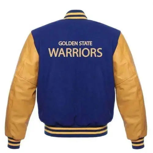 Golden State Warriors NBA Lettermen Varsity Jacket -leather Full sleeves Hide Crafts