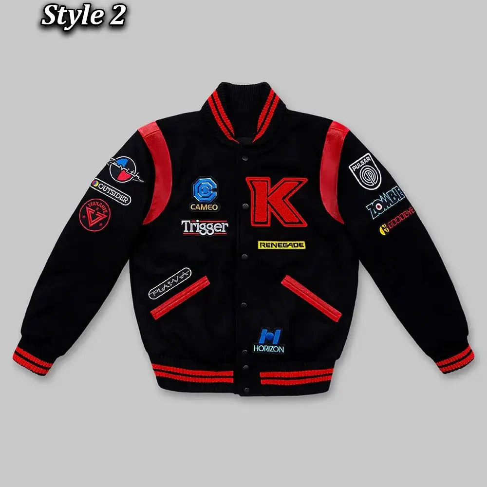 Kavinsky Reborn Men's Women Varsity Black Wool Jacket With Free Shipping Hide Crafts