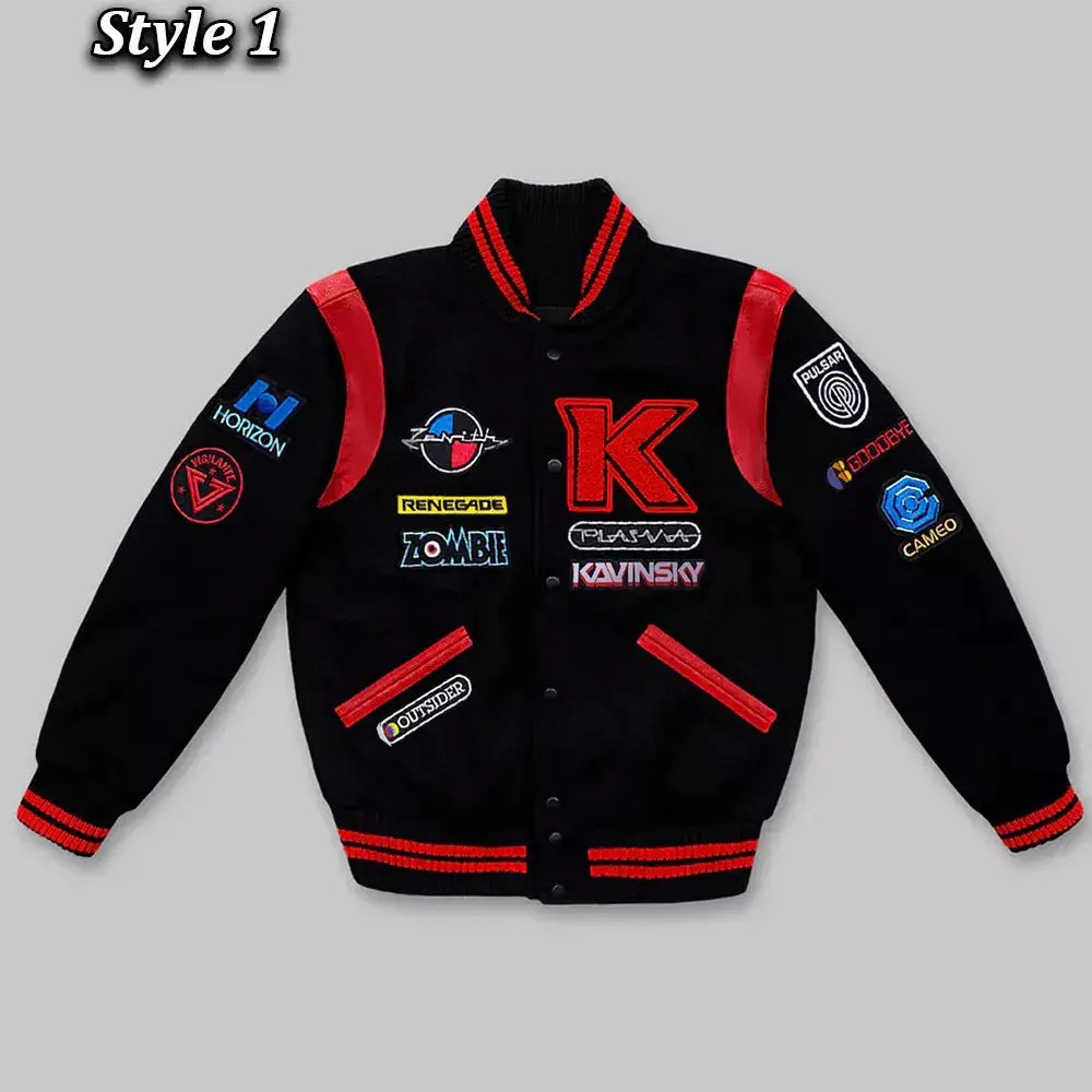 Kavinsky Reborn Men's Women Varsity Black Wool Jacket With Free Shipping Hide Crafts