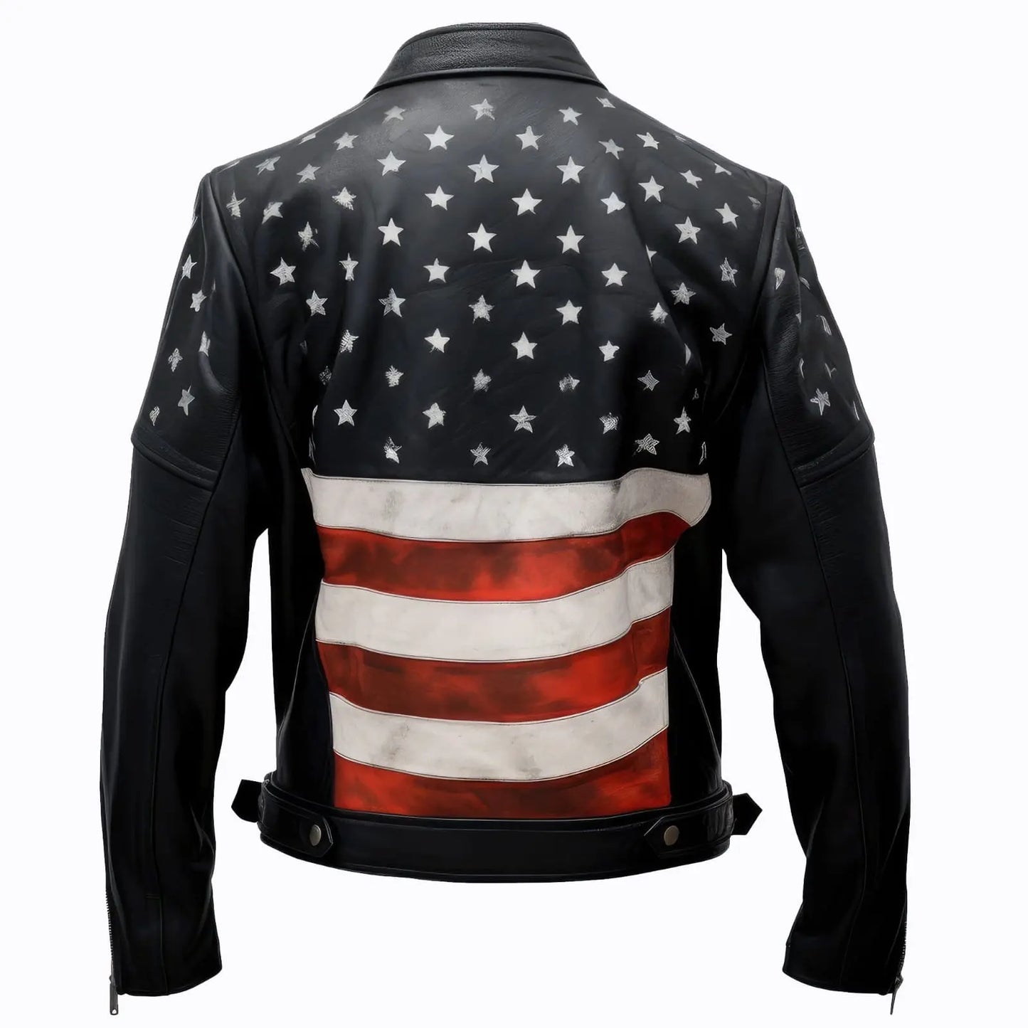 Men's Real Leather Jackets USA Flag Inspired Hide Crafts