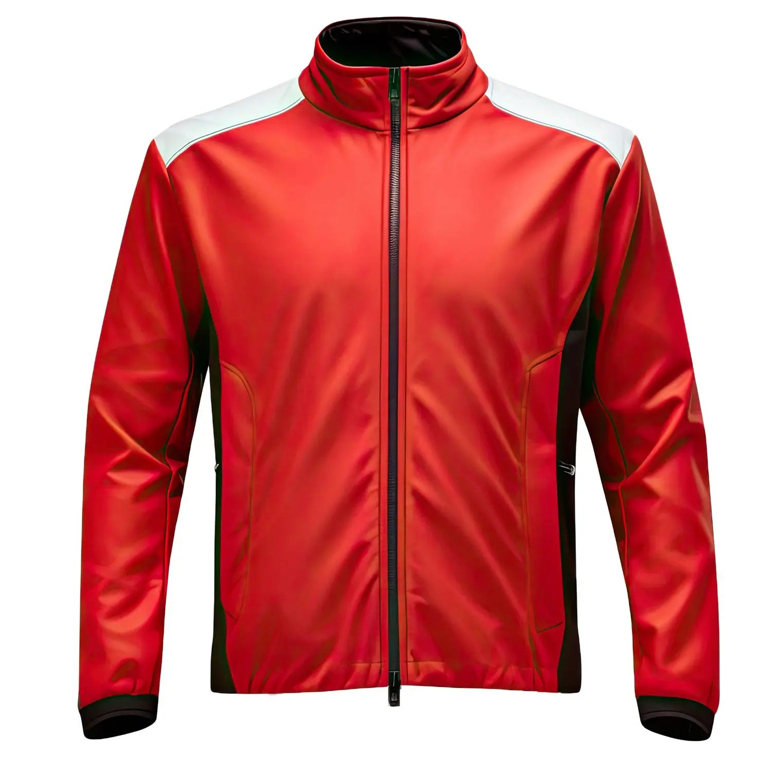 Men's Red Black Genuine Sheepskin Leather Jacket, Lightweight, Casual Slim-fit, Biker Racer Style Hide Crafts