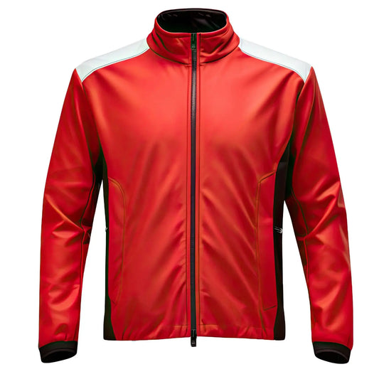 Men's Red Black Genuine Sheepskin Leather Jacket, Lightweight, Casual Slim-fit, Biker Racer Style Hide Crafts