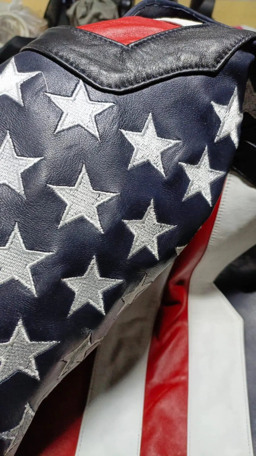 Mens Genuine Leather Jacket Inspired by American flag jacket Hide Crafts