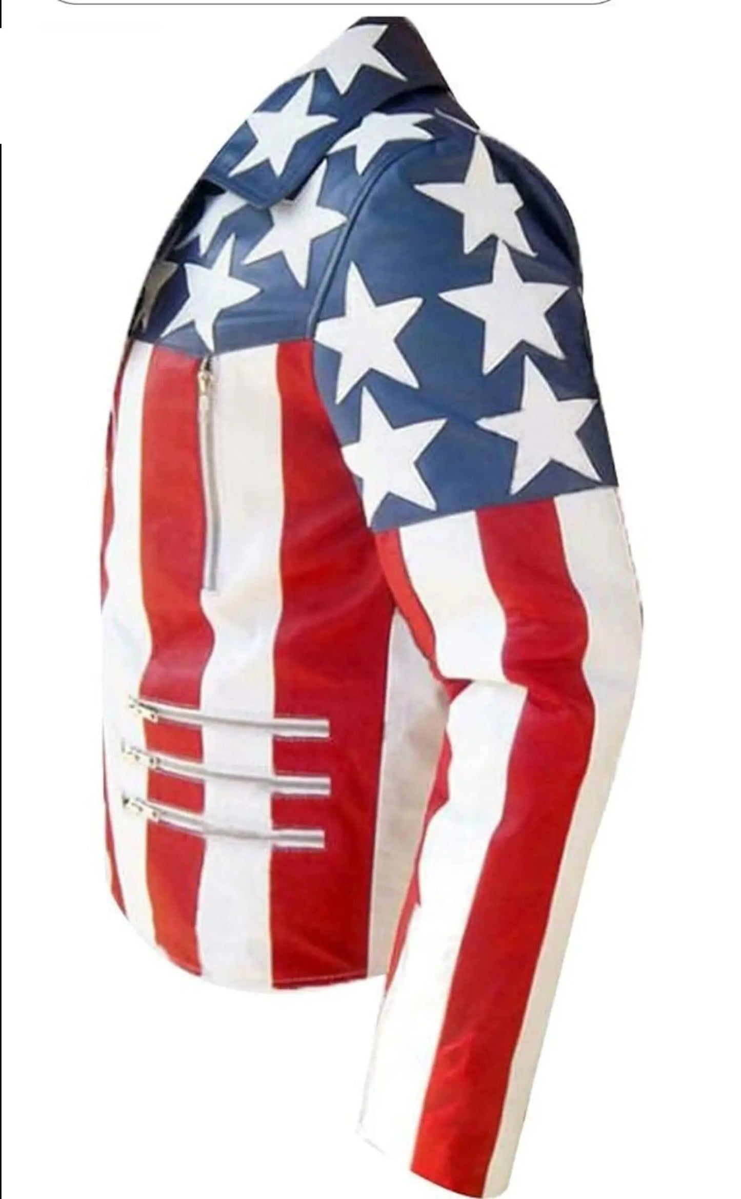 Mens Genuine Leather Jacket Inspired by American flag jacket (Copy) Hide Crafts