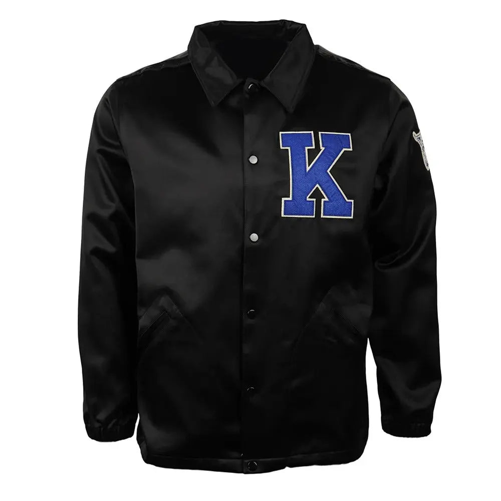University of Kentucky Black Satin Windbreaker Jacket Men & Women Hide Crafts