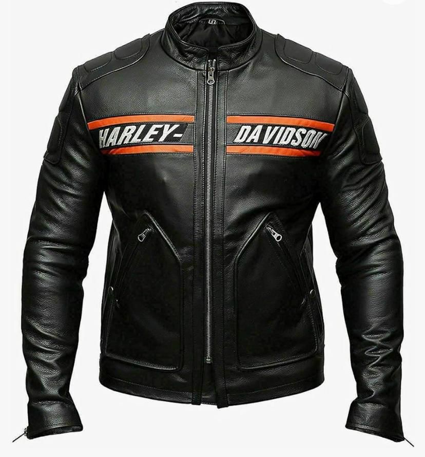 Men’s Vintage Goldberg Motorcycle Leather Jacket, Harley Davidson Scrambler Jacket for Men