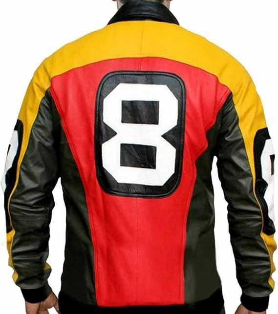 Men's Color Block Bomber Jacket, Red and Yellow with Navy Collar, Zip Front
