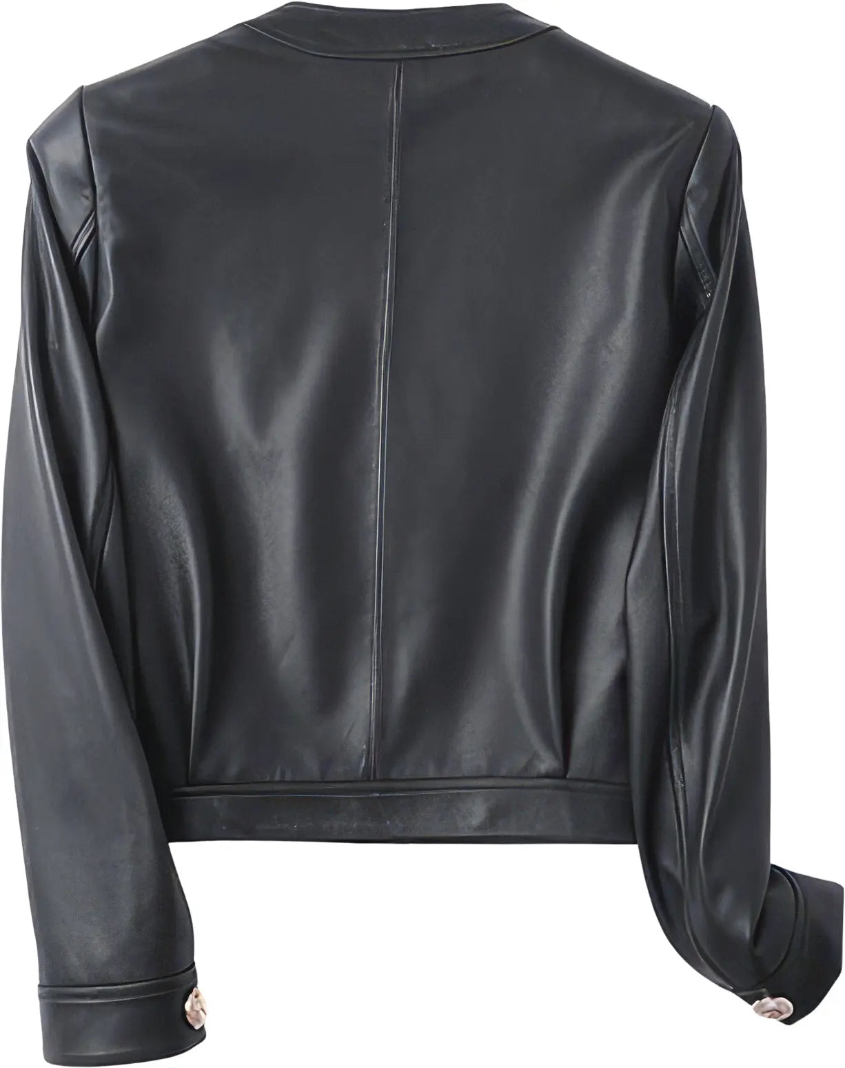 Women's Beige Cropped Real Sheep Leather Korean Fashion Jacket Hide Crafts