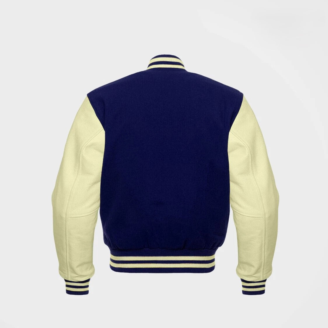 Navy Blue body Cream Sleeves Premium Varsity Jacket Letterman Baseball College