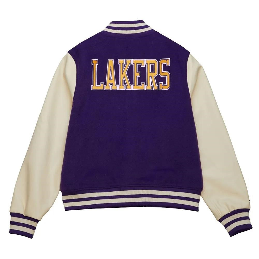 Los Angeles Lakers Varsity Jacket Purple and Cream Letterman Sports Jacket