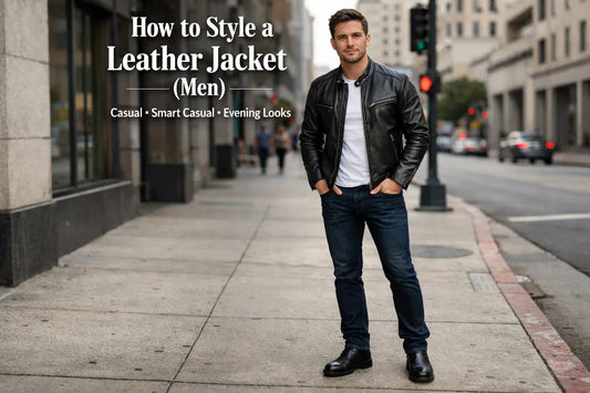 How to style a leather jacket for men casual outfit