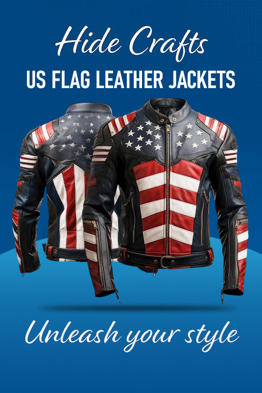 Men's US Flag Leather Jackets