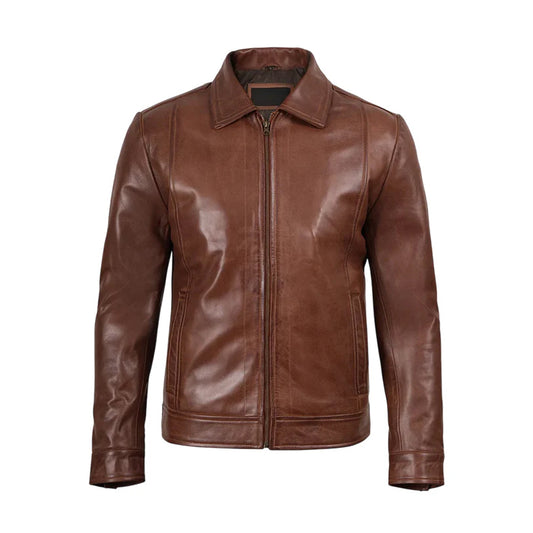 Stylish Men's Leather Jacket - Real Lambskin Leather Jacket
