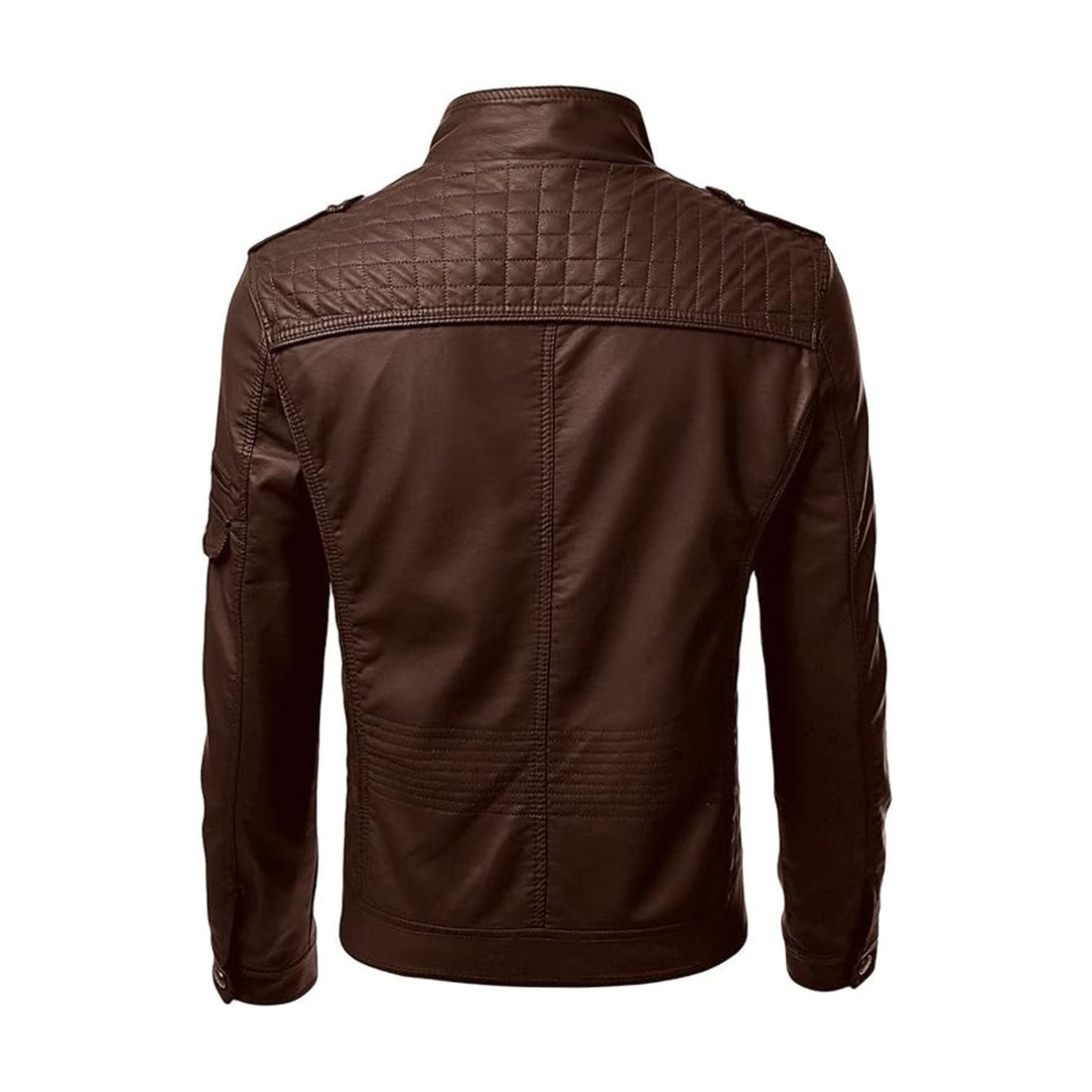 Men's Slim Fit Brown Biker Leather Jacket