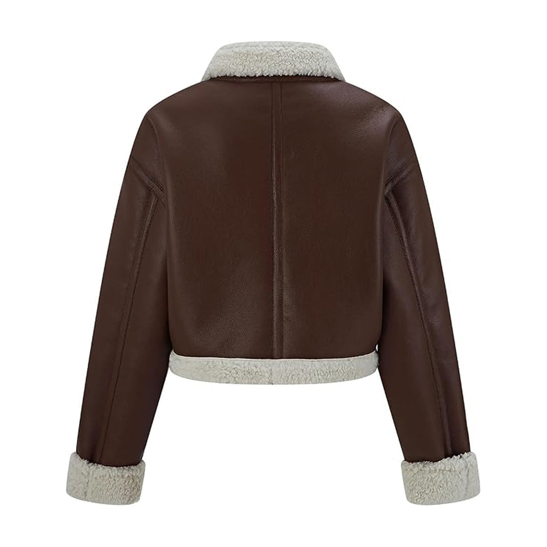 Women's Shearing Moto Jacket Thick Fur Lined Coat Sherpa Leather Jacket