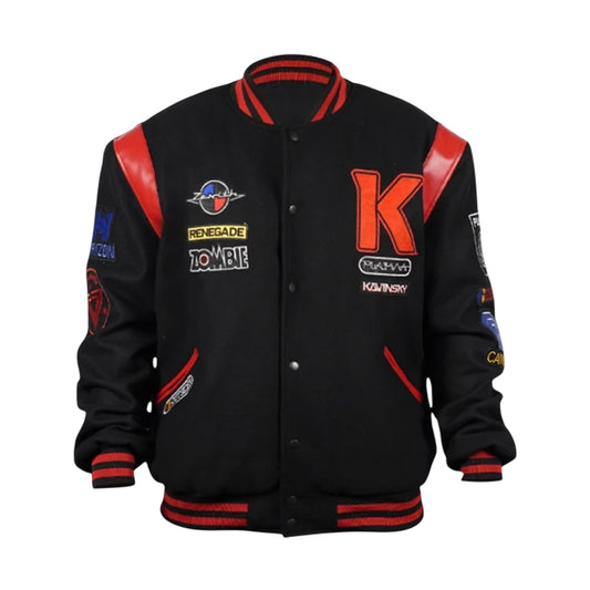 Kavinsky Reborn Men & Women Varsity jacket Varsity Black Wool Jacket With Free Shipping
