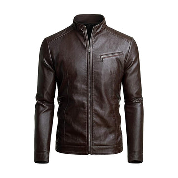Classic Brown Biker Leather Jacket for Men