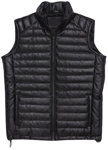 Lightweight Quilted Puffer Vest, Full Zip, High Collar, Black FREE SHIPPING