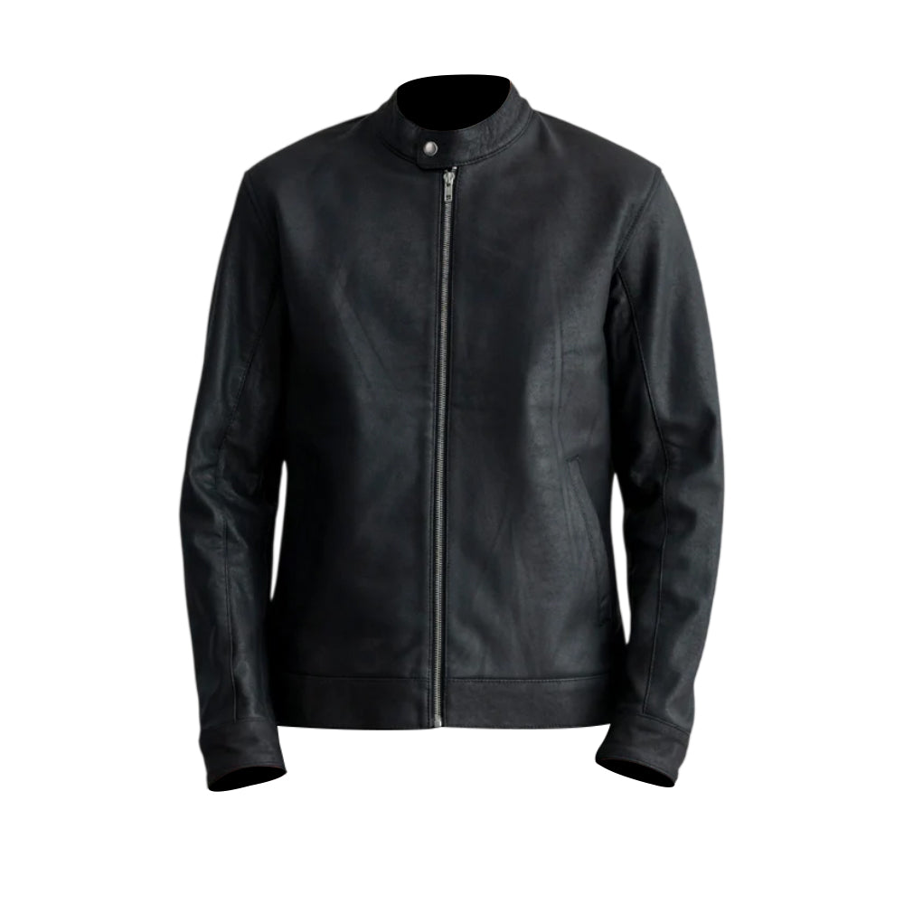 Men's Black Genuine Leather Biker Jacket