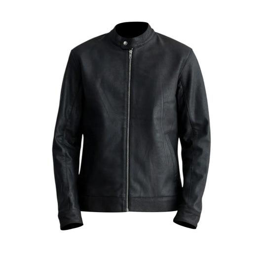 Men's Black Genuine Leather Biker Jacket
