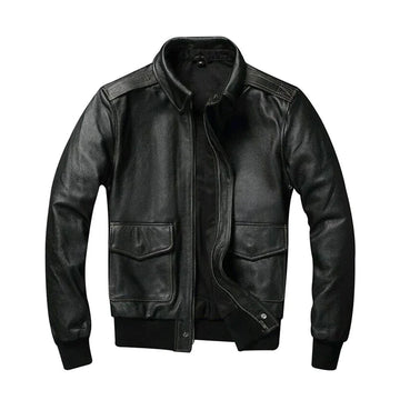 Mens Aviator Flight Distressed Leather Bomber Jacket