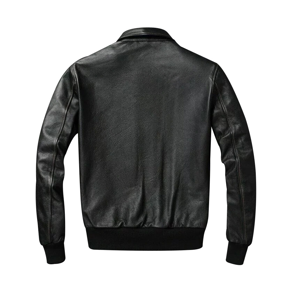 Mens Aviator Flight Distressed Leather Bomber Jacket