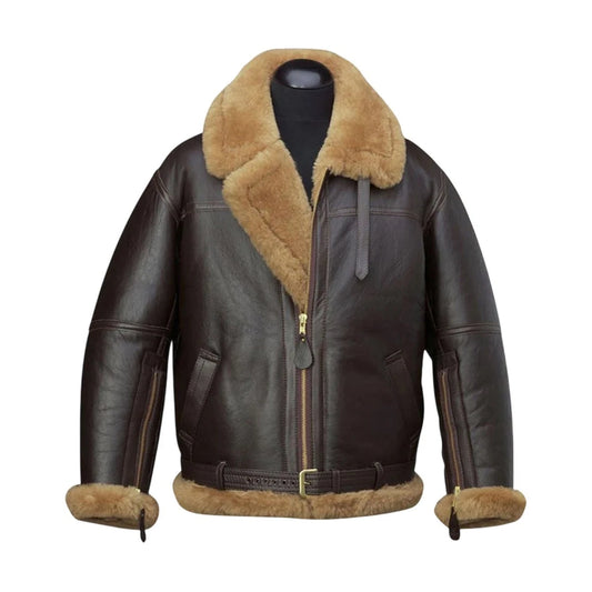 Mens Aviator Raf B3 Top Quality Leather Bomber Flying Jacket