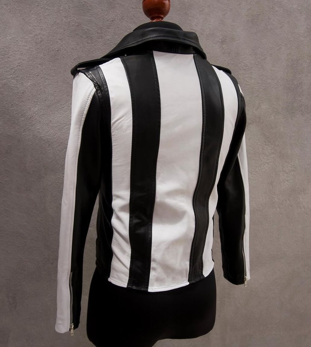 Biker no.1 prisoner black & white - Leather Jacket