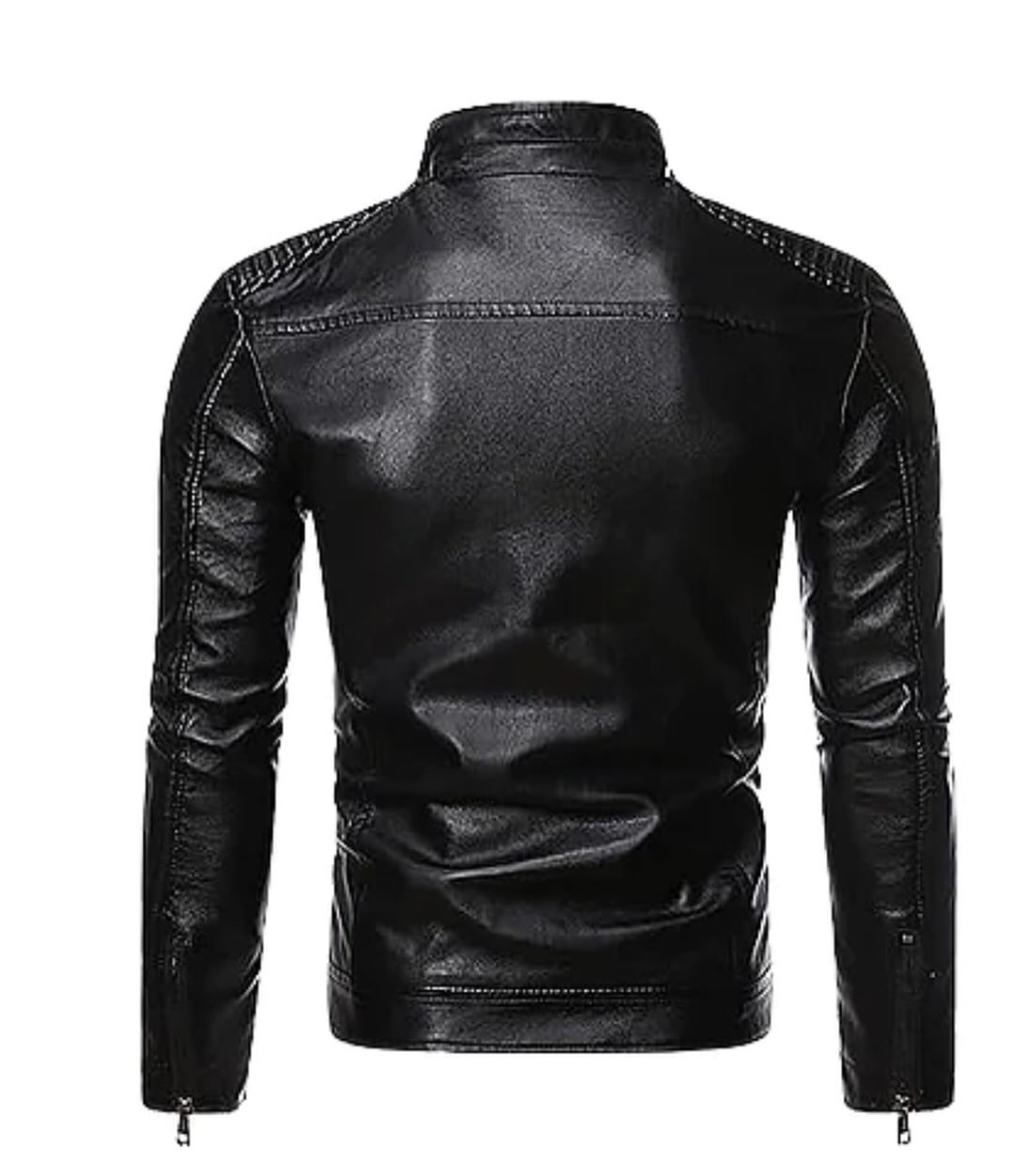 Motorcycle Jacket Men,Winter Men's Casual Stand Collar Motorcycle Leather Jacket