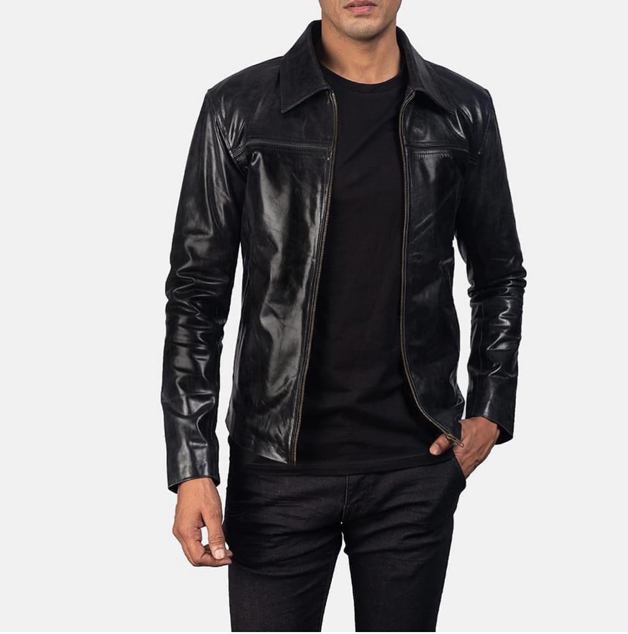 Men's Leather Stylish Jacket Black
