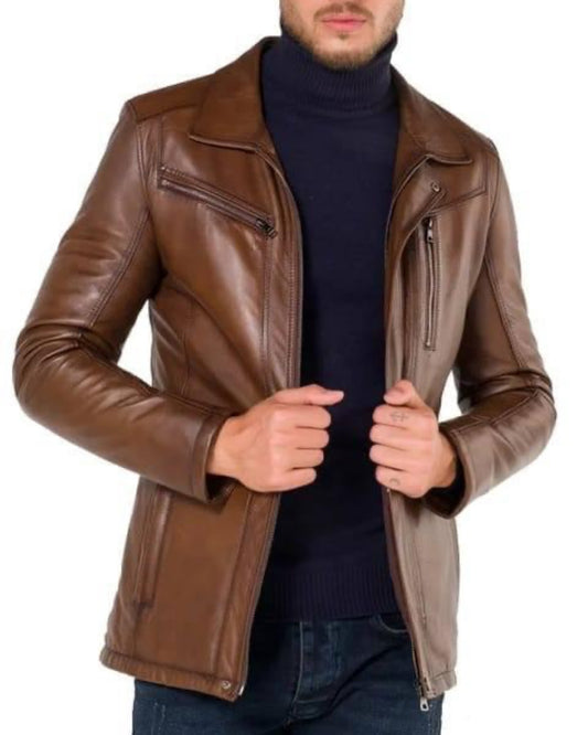 Men's Leather Trench Coat | Stylish Sheepskin Leather Coat