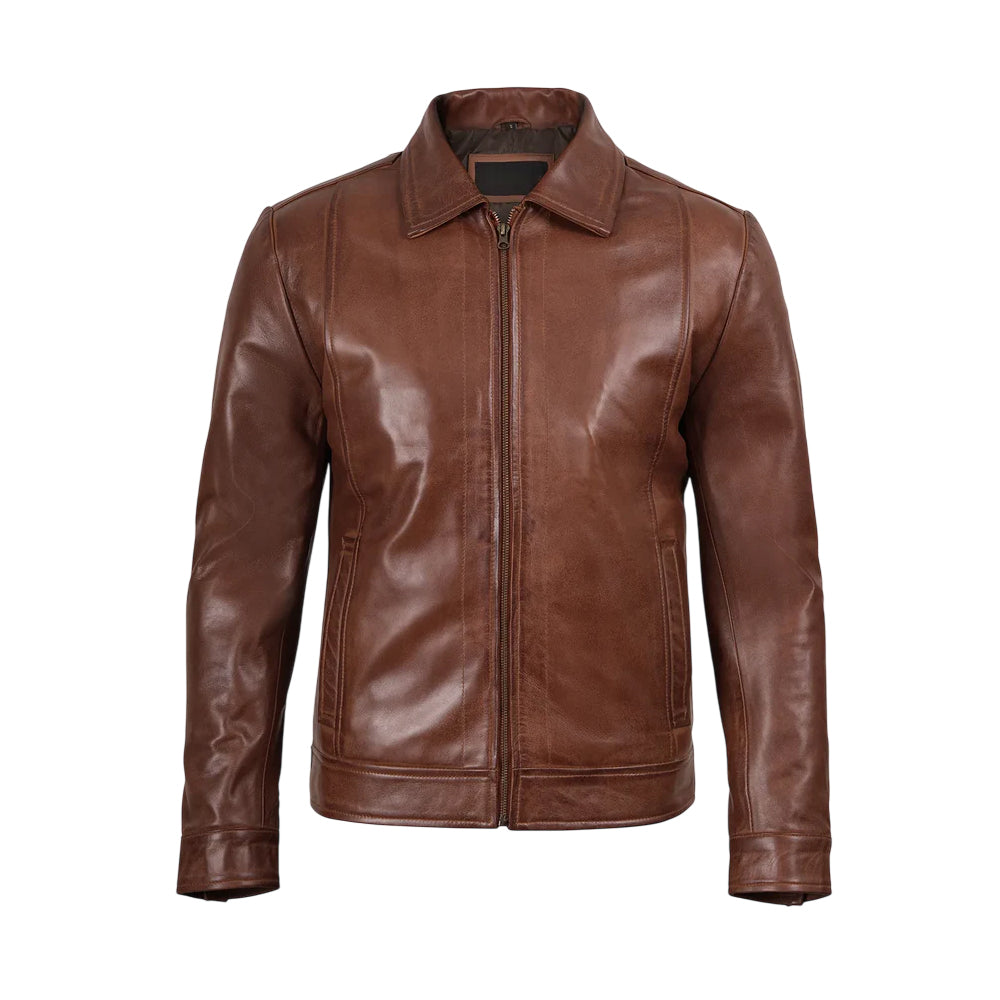 Stylish Men's Leather Jacket - Real Lambskin Leather Jacket