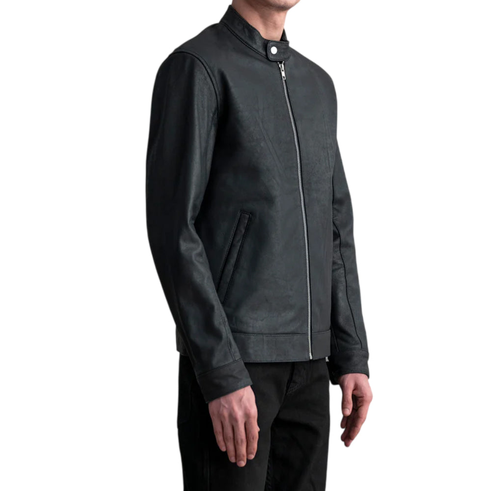 Men's Black Genuine Leather Biker Jacket
