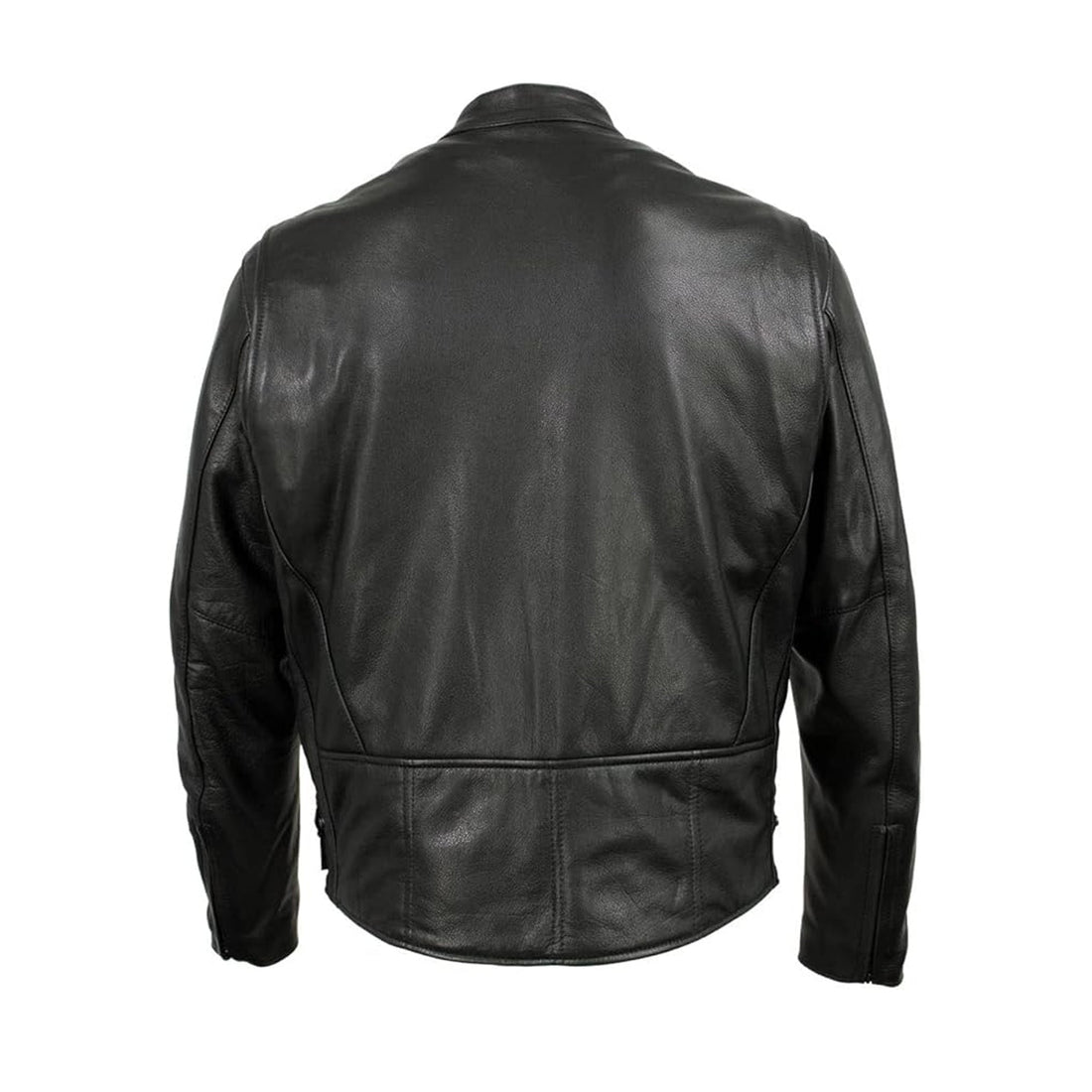Men's Iconic Black Genuine Leather Cafe Racer Jacket