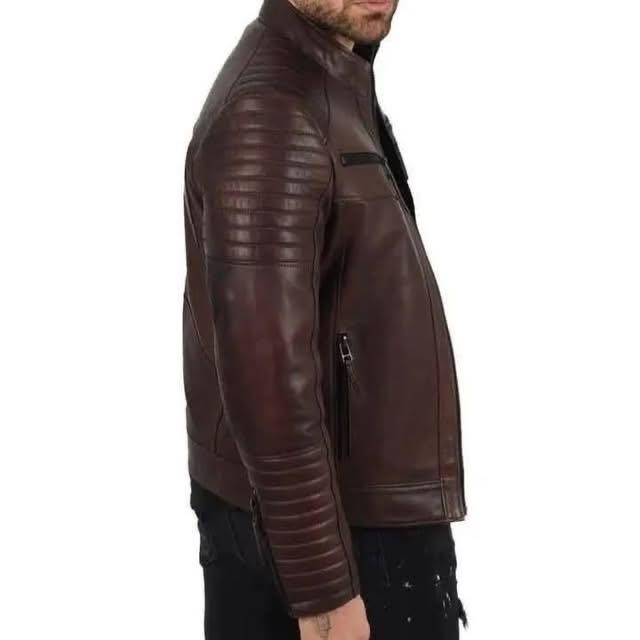 Motorcycle Jacket Men,Winter Men's Casual Stand Collar Motorcycle Leather Jacket