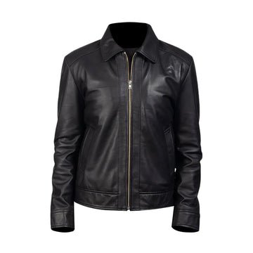 Men's Black Real Sheepskin Biker Leather Jacket