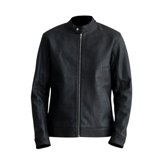 Men's Black Genuine Leather Biker Jacket