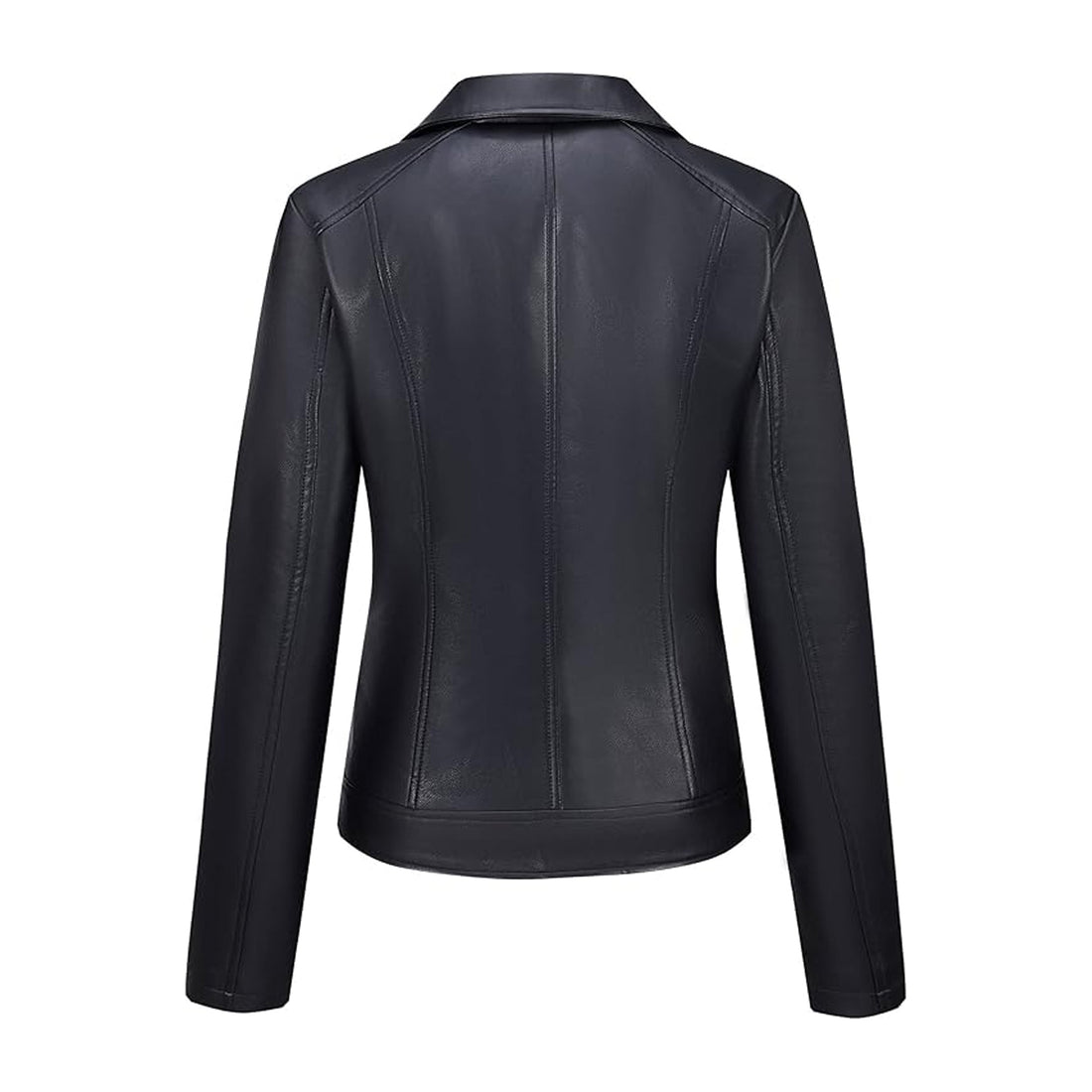 Women Leather Jacket, Buttery Soft Leather Motorcycle Moto Biker Short Jacket, Stretchy Sleeve Asymmetrical Stylish Coat
