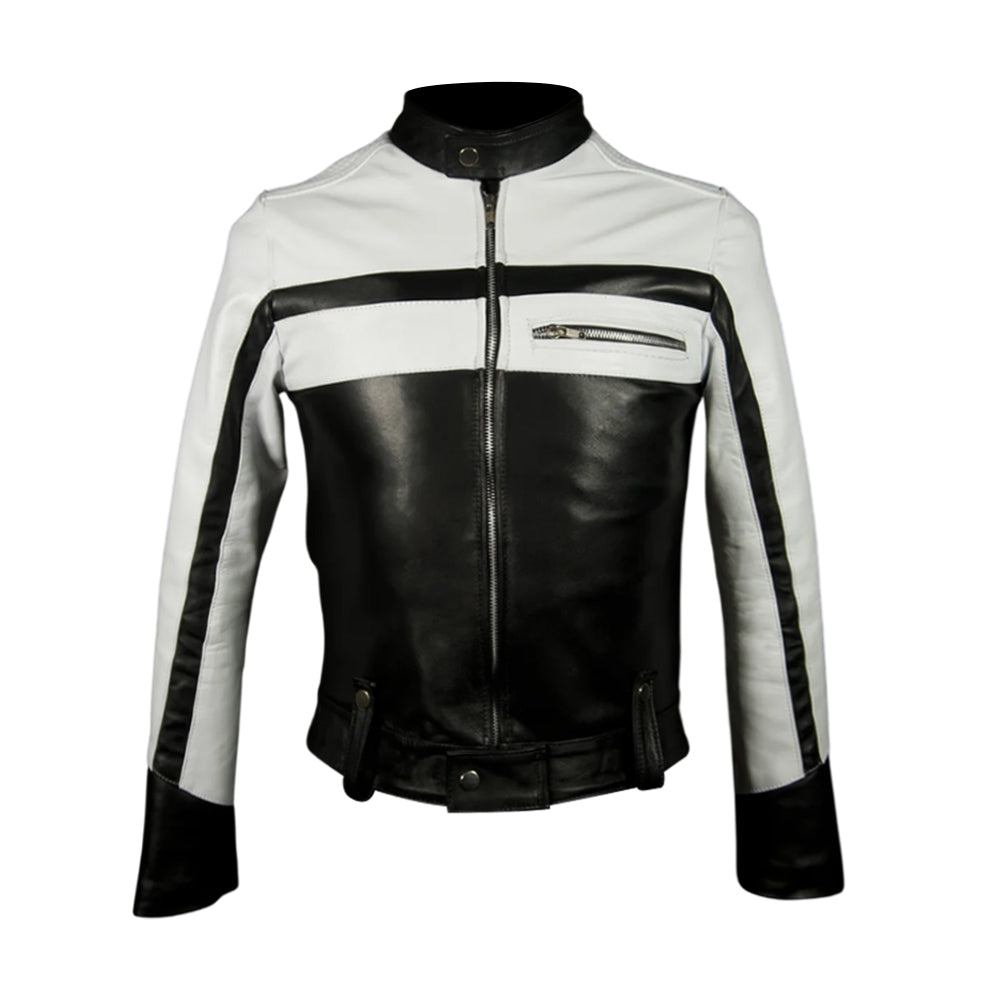 Unisex Biker Genuine Leather Jacket- Motorcycle Slim Fit Soft Leather