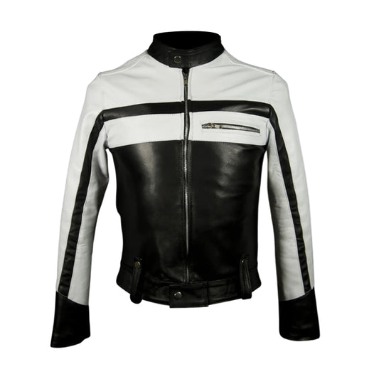 Unisex Biker Genuine Leather Jacket- Motorcycle Slim Fit Soft Leather