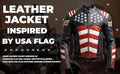 Mens Genuine Leather Jacket Inspired by American flag jacket - Hide Crafts