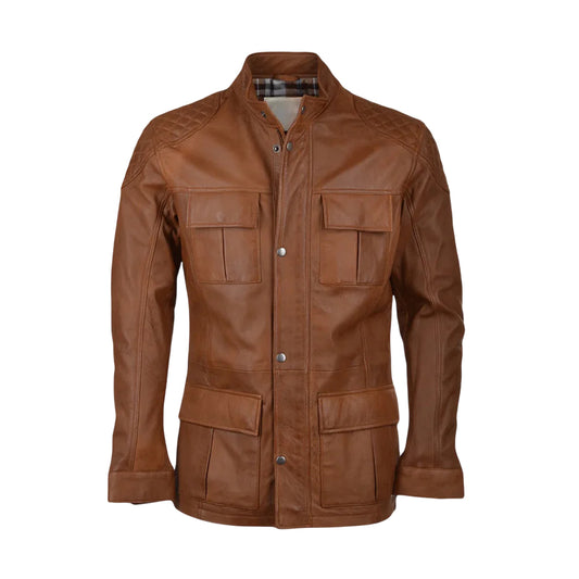 Jacket Men’s Leather Coat Tan Bellingham