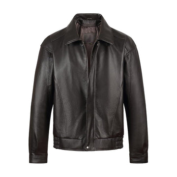 Men's American Style Bomber Genuine Leather Jacket