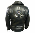 Men Western Genuine Cowhide Leather Jacket Bone & Beads Native American Hide Crafts